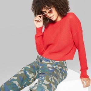 Cropped pullover sweater